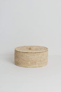 Round Palm Fibre  Placemats | Set of 8 In Basket With Lid