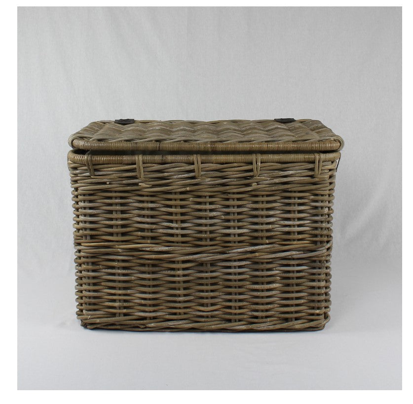Rattan Trunk Basket with Lid
