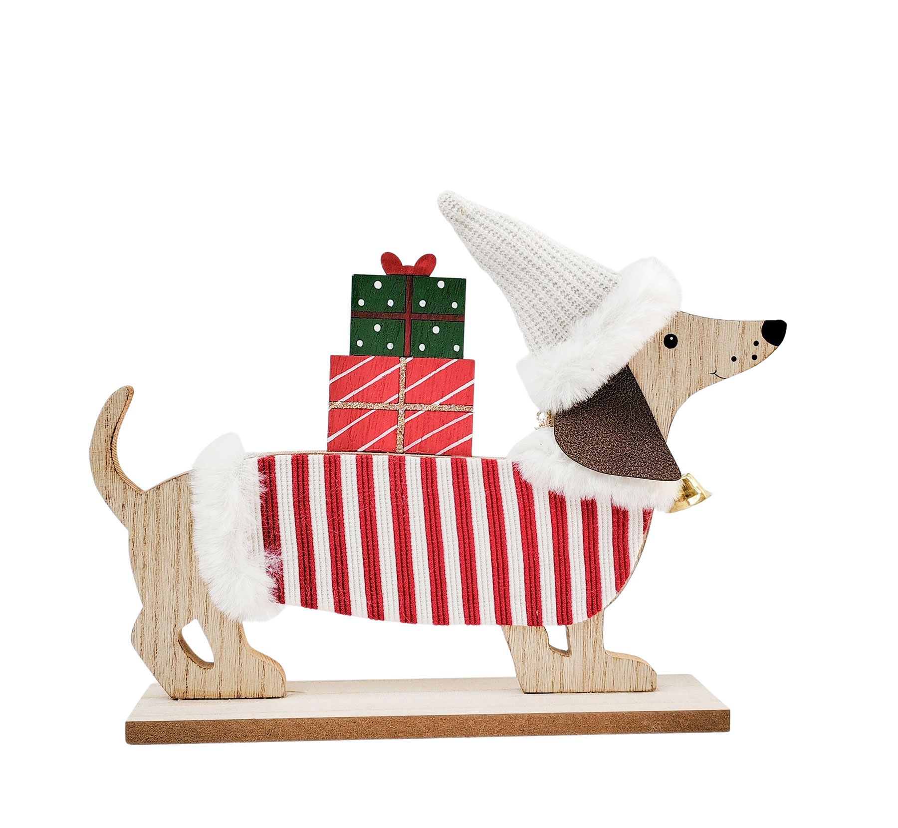 Sausage Dog with Presents Standing Decor