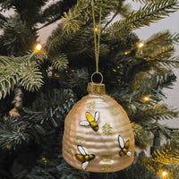 Beehive Glass Decoration Gold