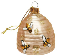 Beehive Glass Decoration Gold