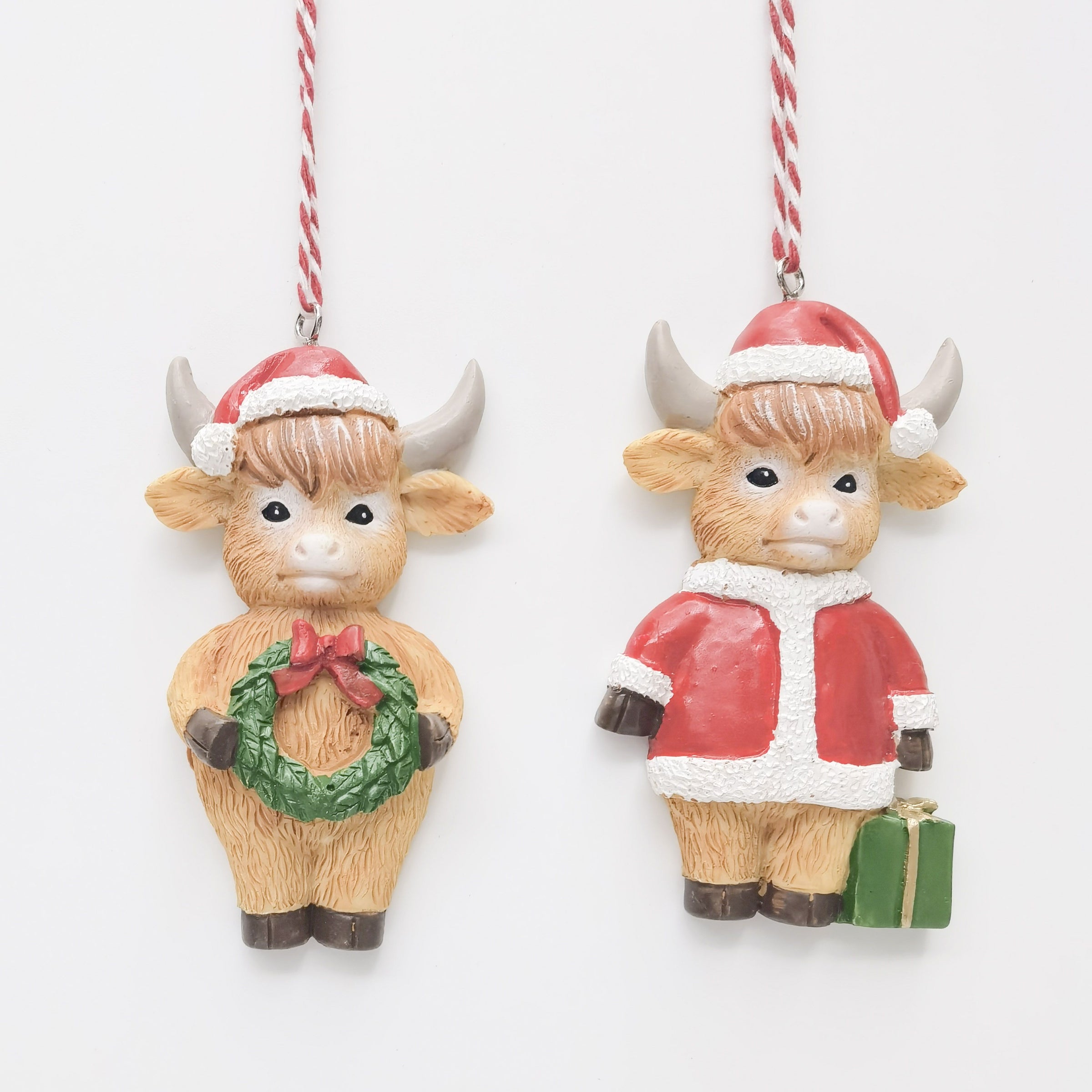 Highland Cow Hanging Decorations Red & Brown