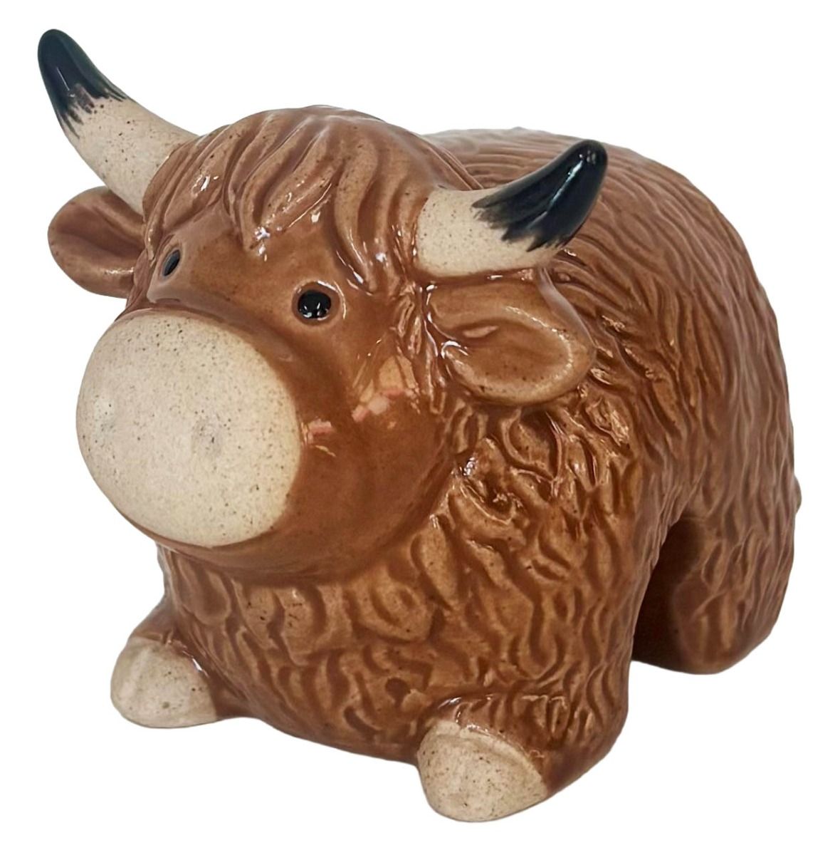 Highland Cow Pot Hanger Brown