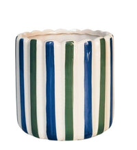 Maxine Stripe Planter Blue & Green