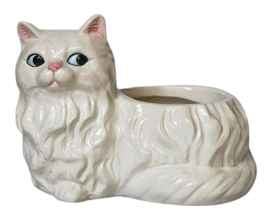 Winston Cat Planter White 15cm