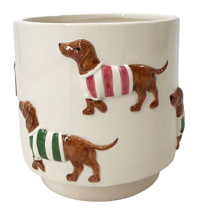 Playful Paws Dog Planter Green