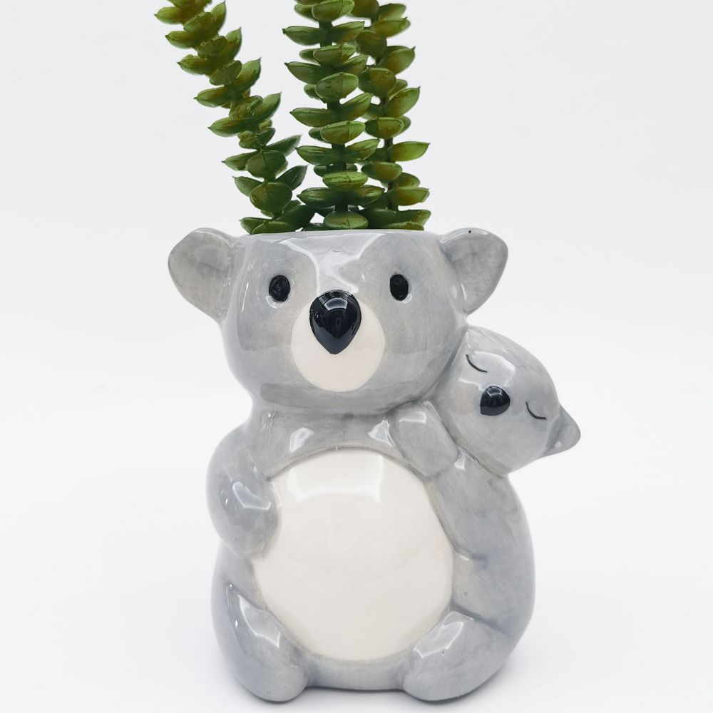 Hugging Koalas Planter Grey