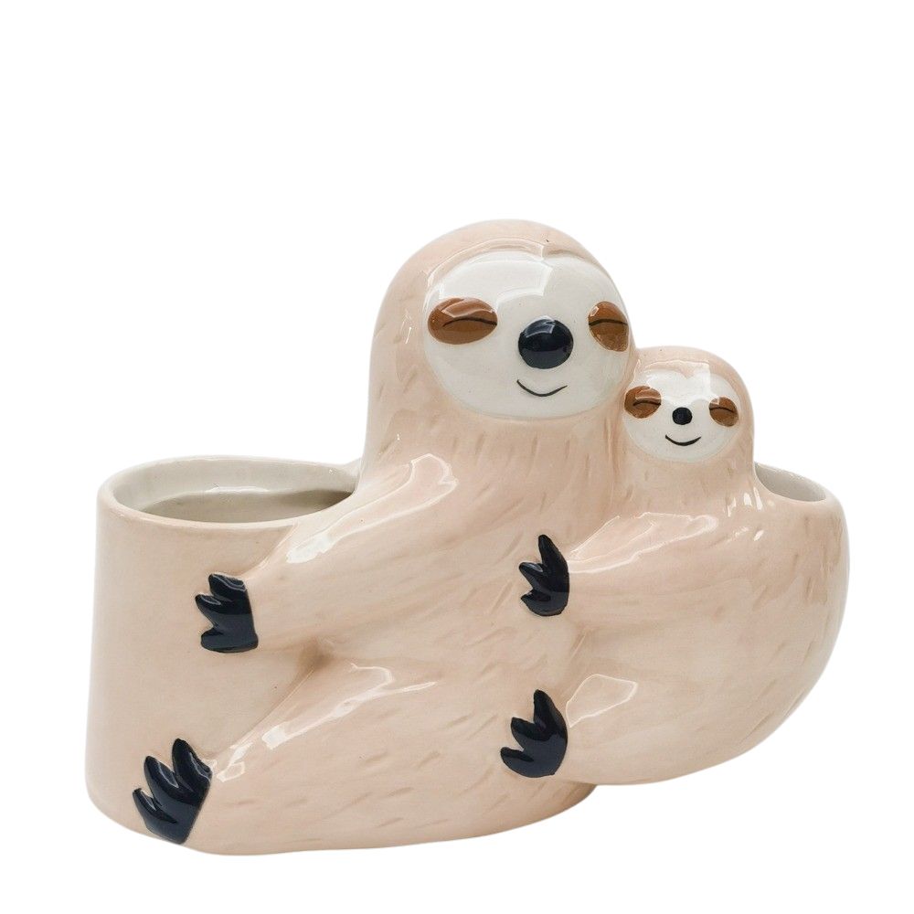 Hugging Sloths Planter Bisque