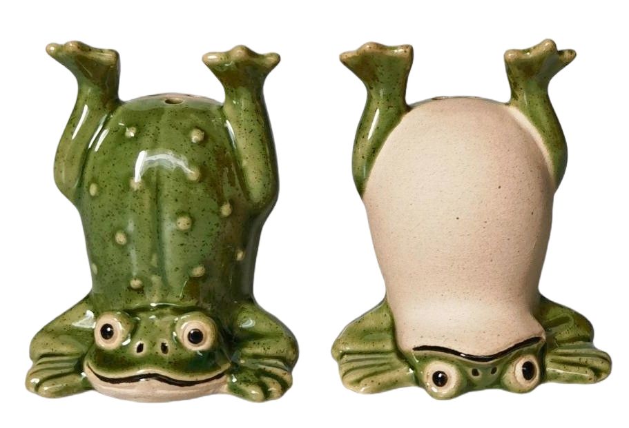Frog Handstand Salt & Pepper Shakers Green