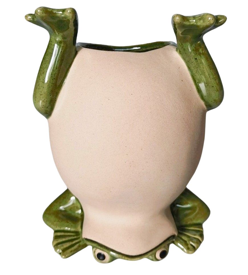 Frog Handstand Planter Green