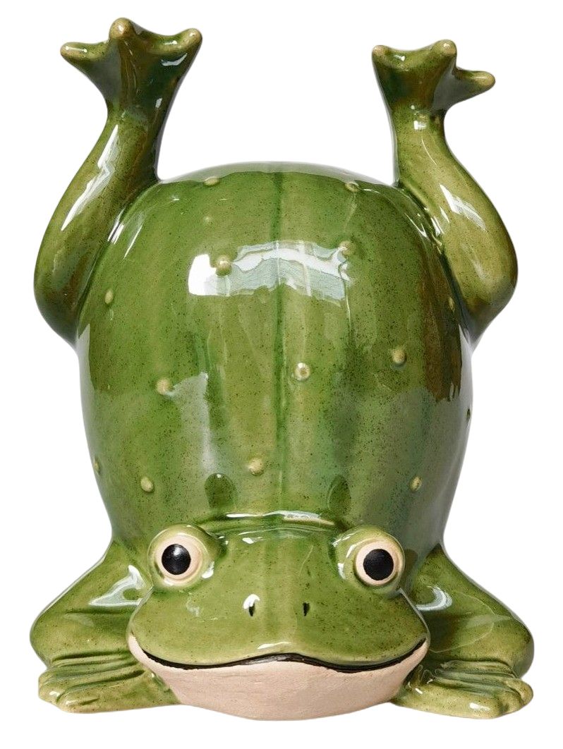 Frog Handstand Vase Green