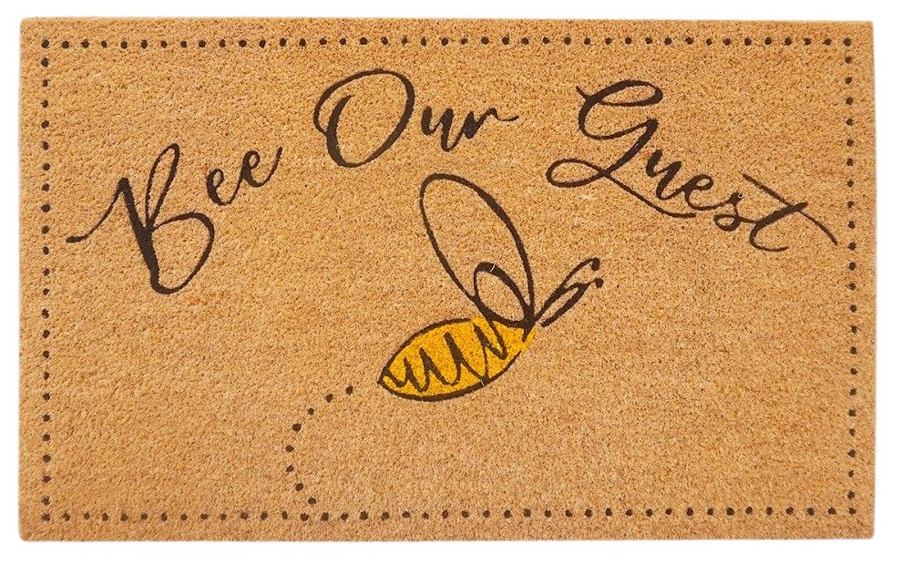 Bee our Guest Doormat Black & Yellow