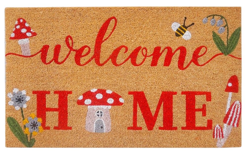 Toadstool Welcome Doormat Red