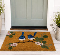 Blue Wren Doormat Green