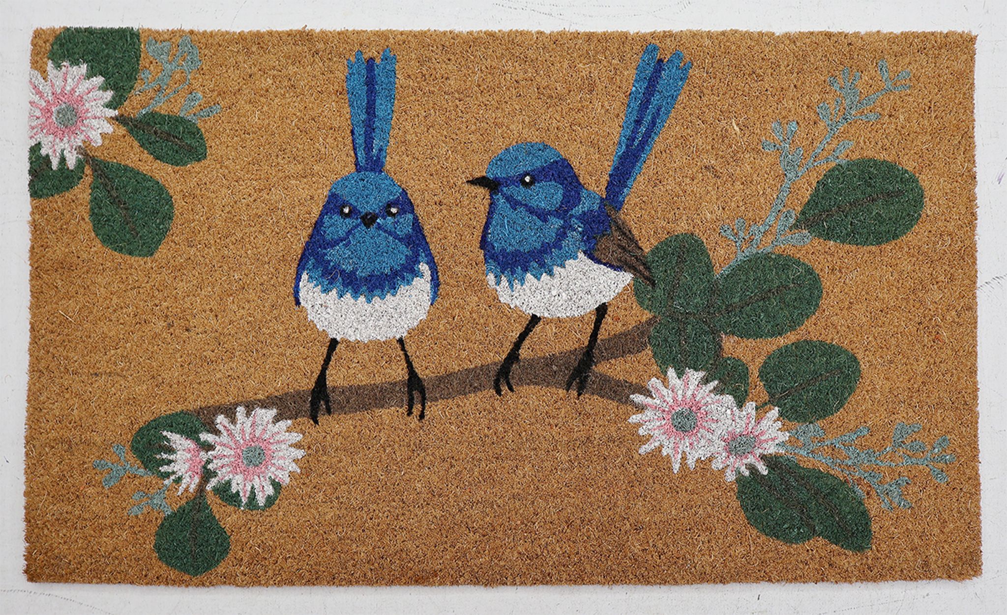 Blue Wren Doormat Green