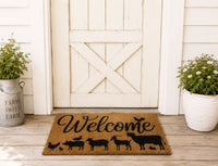 Welcome to the Farm Doormat Black
