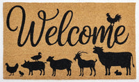 Welcome to the Farm Doormat Black