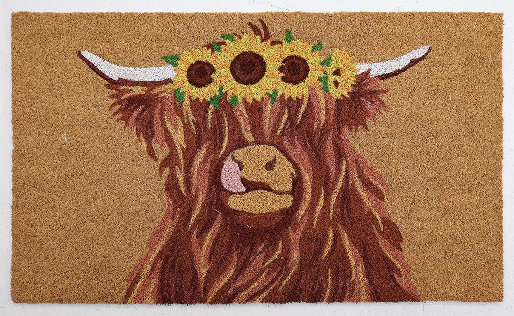 Highland Cow Doormat Brown