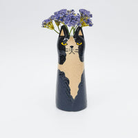 Bailey Cat Vase Black & White