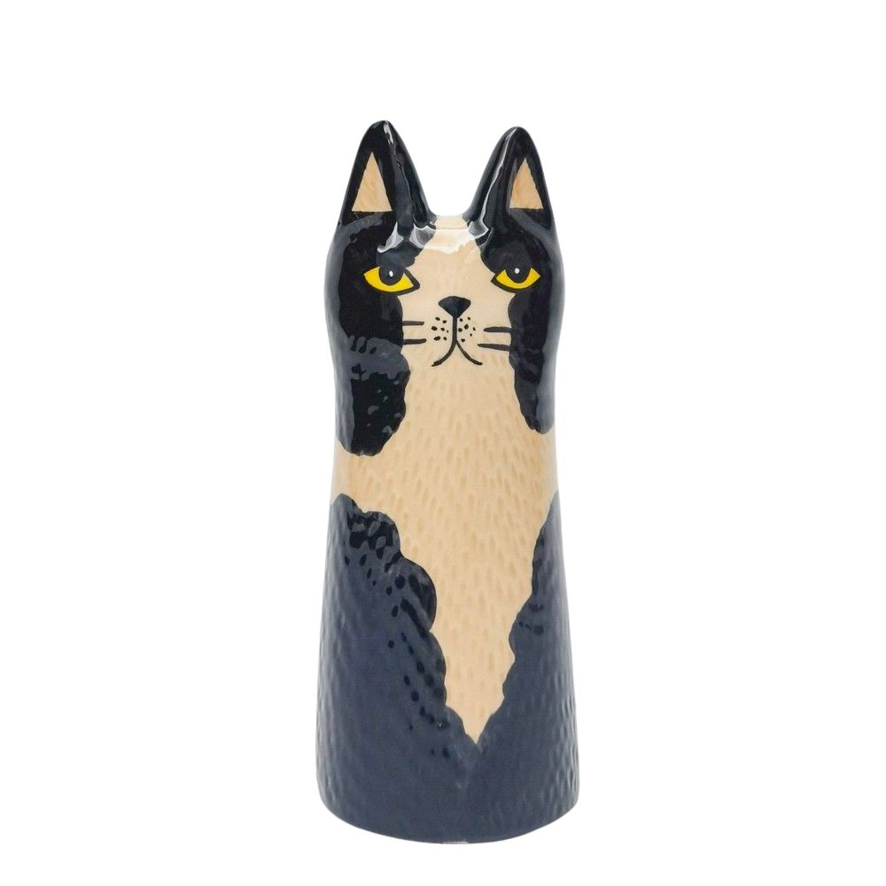 Bailey Cat Vase Black & White