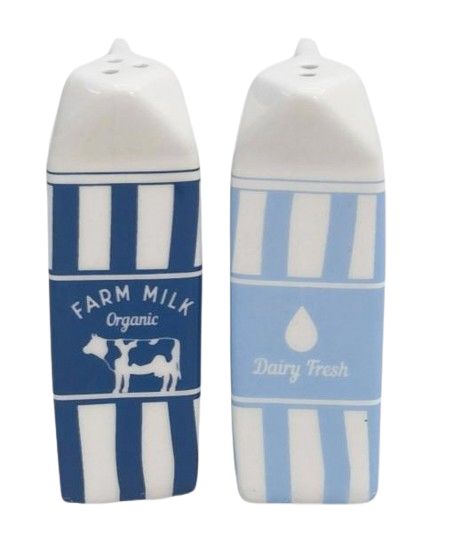 Milk Carton Salt & Pepper Shakers Blue