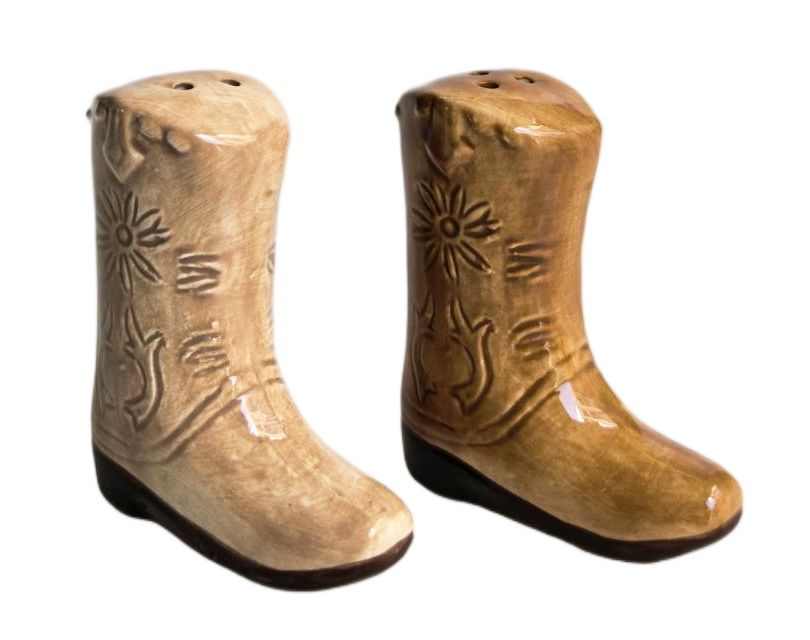 Cowboy Boot Salt & Pepper Shakers Tan