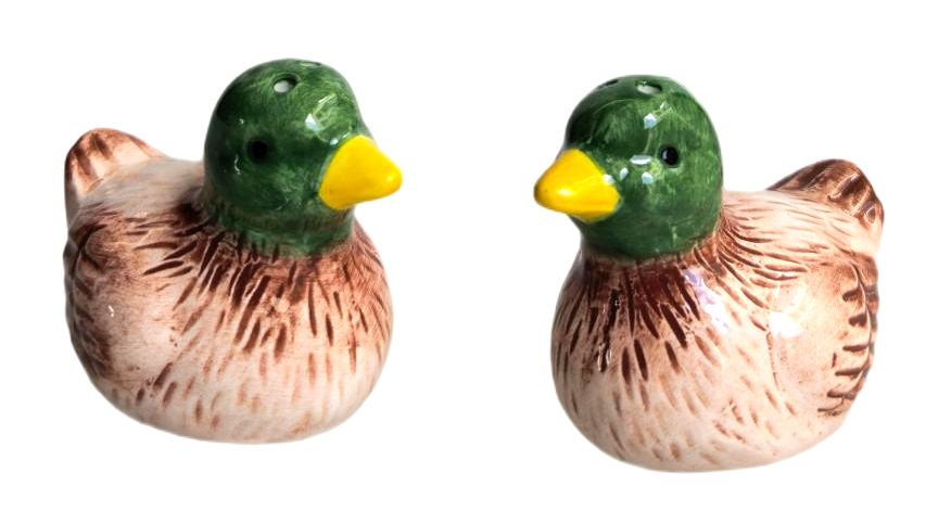Mallard Duck Salt & Pepper Shakers Brown