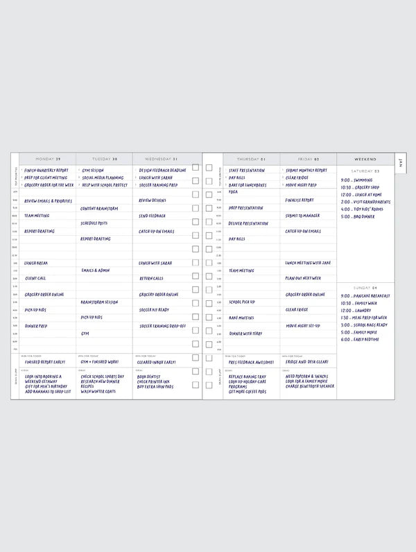 2026 Write The Day Planner | Navy