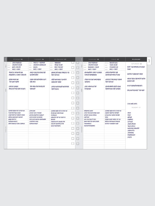 2026 Write The Day Planner | Navy