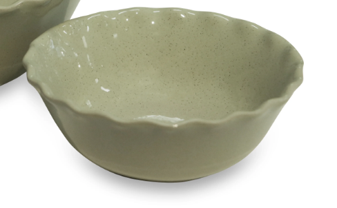 Cleo Wavy Sage Speckle Serveware