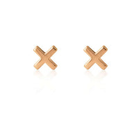 Cross Stud Earring | Rose Gold
