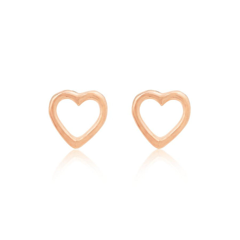 Open Heart Stud Earring | Rose Gold