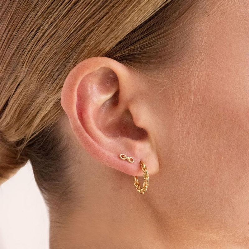 Chain Stud Earring | Rose Gold