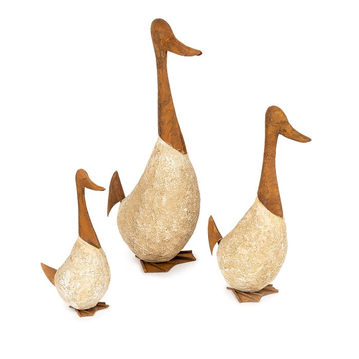 Resin + Rust Garden Geese | Set of 3