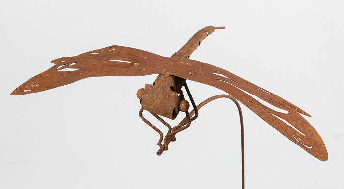 Single Rust Dragonfly Stake | Rust Garden