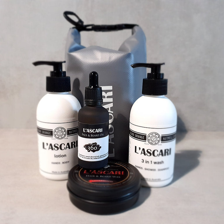 The Grey Gift Set  | Wash + Lotion + Beard Wax + Oil