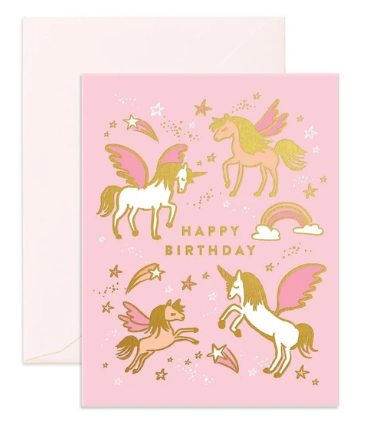 Happy Birthday Unicorns Greeting Card