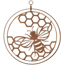 Double Ring Rust Bee Hanging