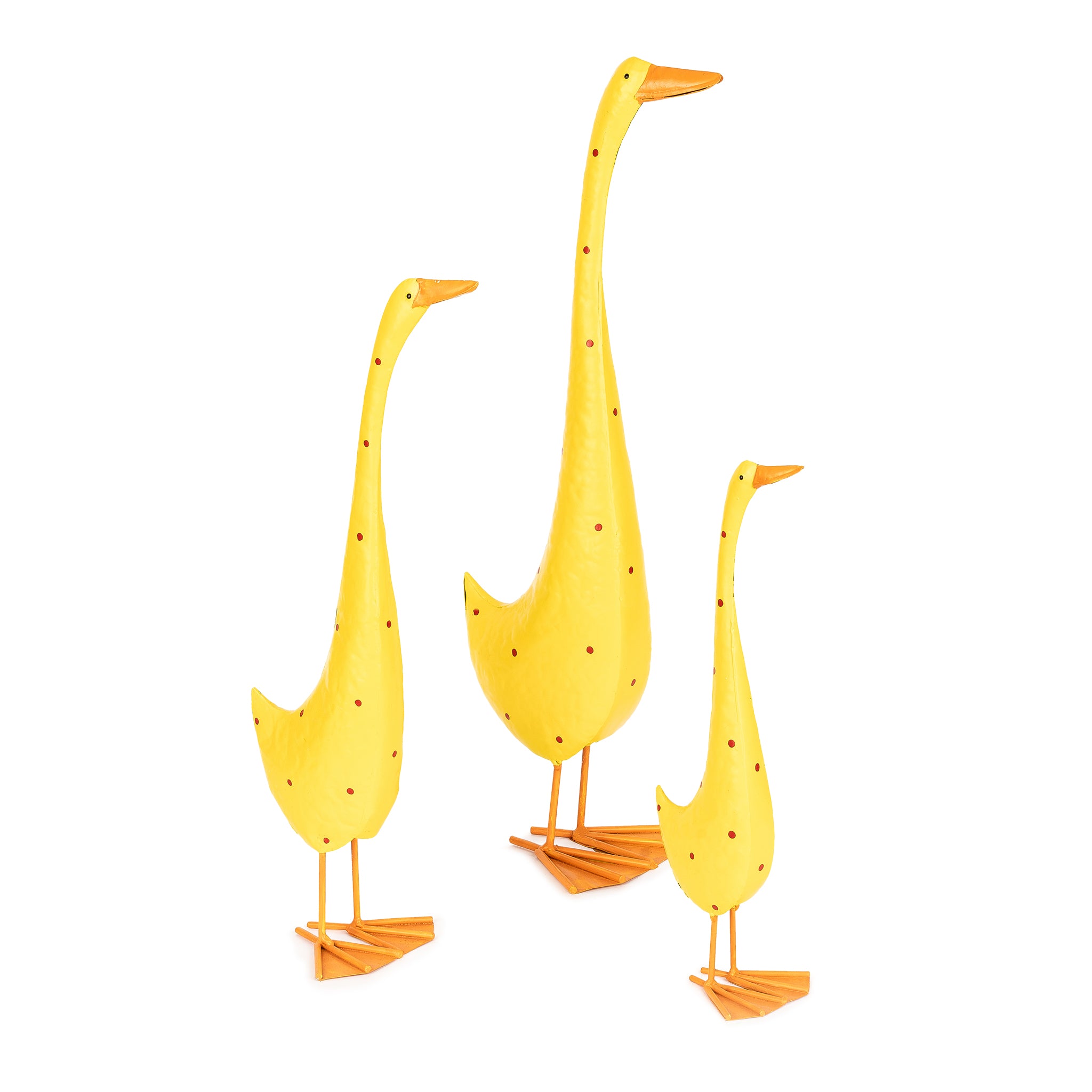 Yellow Garden Metal Ducks