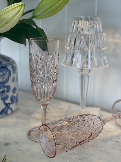 Acrylic Scallop Champagne Glass| Pink