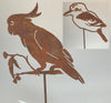 Kookaburra & Cockatoo Rust Stake