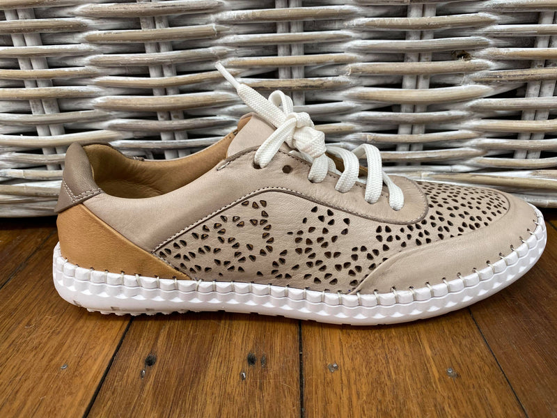 Lolleys Patterned Sneaker | Taupe Tan