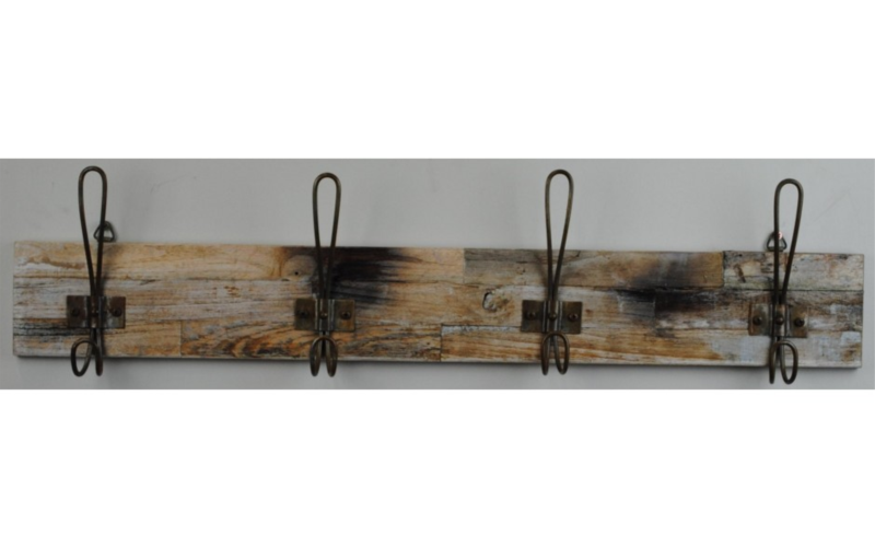 Recycled Teak Rustic 4 Hook Wall Hanger - Whatever Mudgee Gifts & Homewares