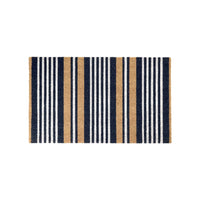 Stripe Coir Doormat | Blue & White