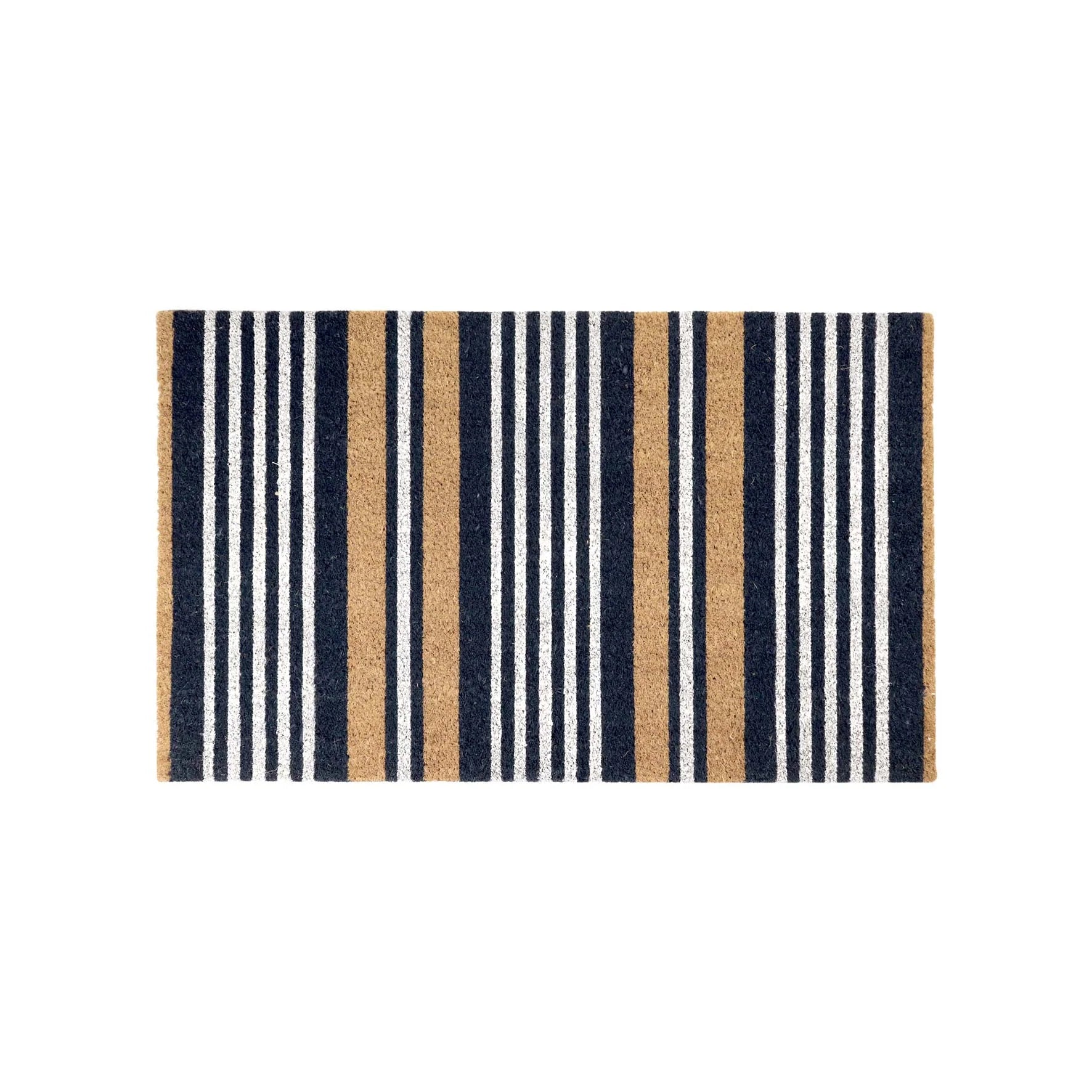 Stripe Coir Doormat | Blue & White