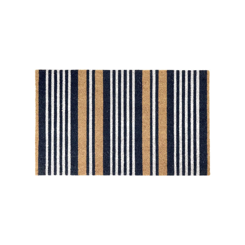 Stripe Coir Doormat | Blue & White
