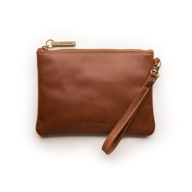 Cassie Classic Leather Clutch