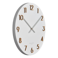 Katelyn Metal Wall Clock | White with Wooden Numbers