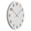 Katelyn Metal Wall Clock | White with Wooden Numbers