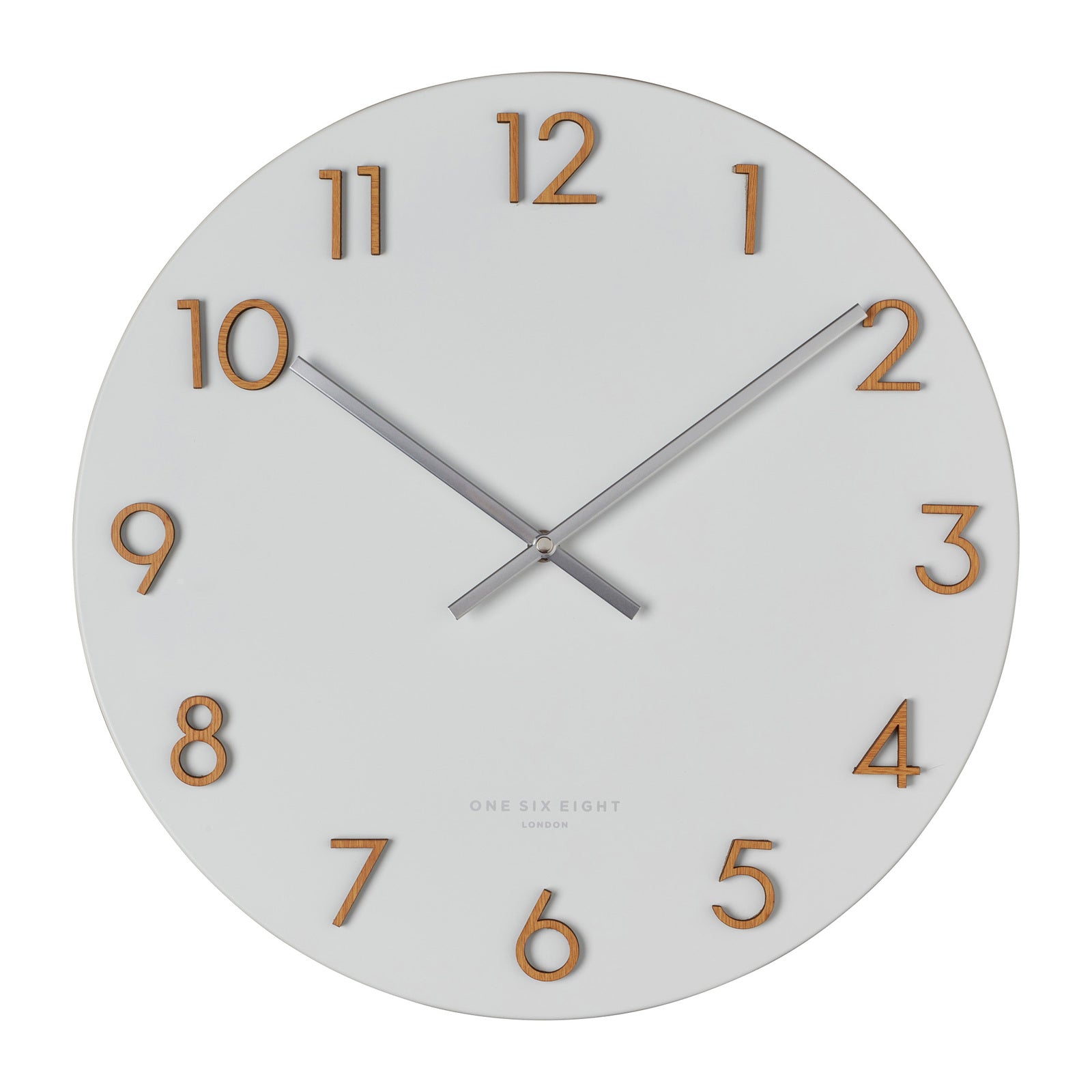 Katelyn Metal Wall Clock | White with Wooden Numbers
